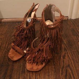 Steve Madden Brown Fringe Heels